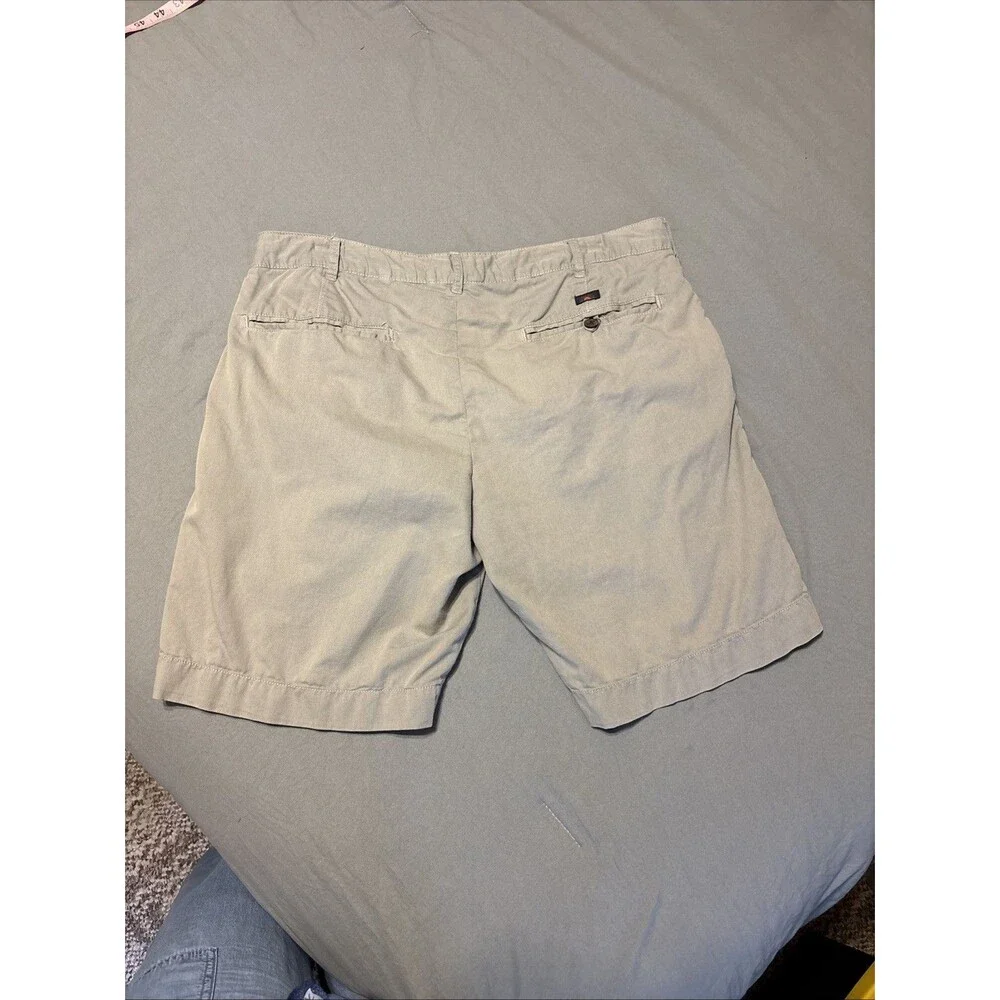Faherty Mens Movement Chino Shorts Grey Sz 34 Organic Cotton 9” Inseam